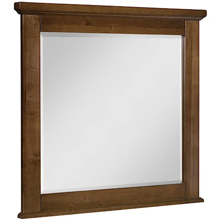 Landscape Mirror with Solid Wood Frame and Beveled Glass